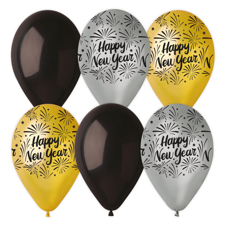 Luftballon Happy New Year, 6 Stück KARALOON 30113