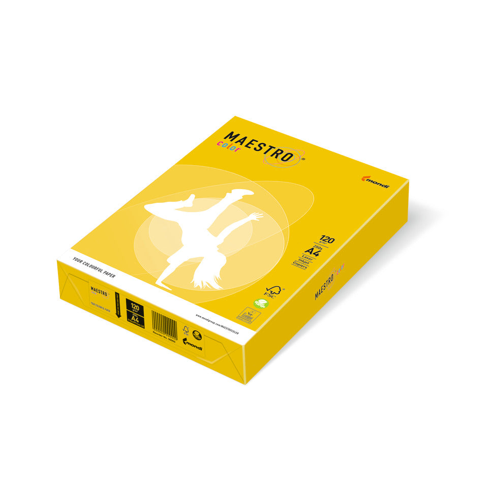 Kopierpapier Color Intensiv, A4, 120g/m², 250 Blatt, intensivgelb MAESTRO COLOR 9417-IG50A12S MAESTRO 9417-IG50A12S 250Bl