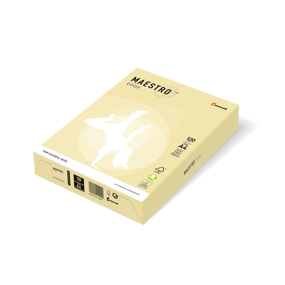 Kopierpapier Color Pastell, A4, 120g/m², 250 Blatt, gelb MAESTRO COLOR 9417-YE23A12S