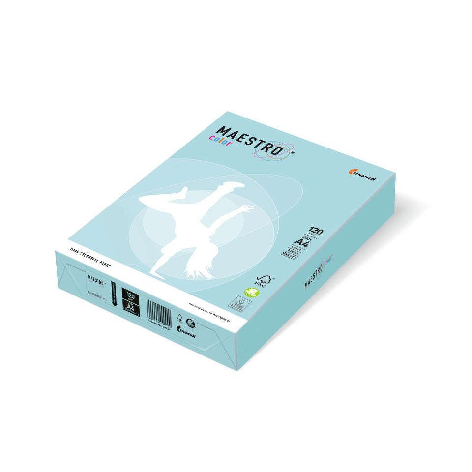 Kopierpapier Color Pastell, A4, 120g/m², 250 Blatt, mittelblau MAESTRO COLOR 9417-MB30A12S