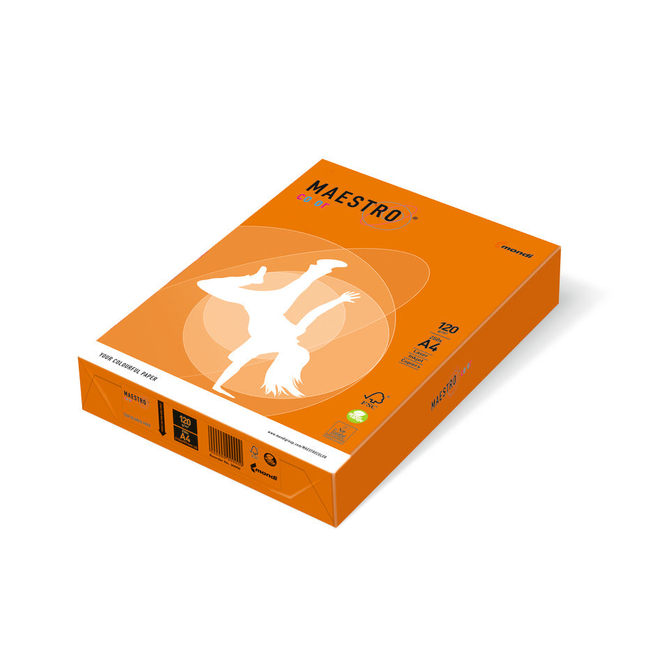 Kopierpapier Color Intensiv, A4, 120g/m², 250 Blatt, orange MAESTRO COLOR 9417OR43A12S MAESTRO COLOR 9417-OR43A12S