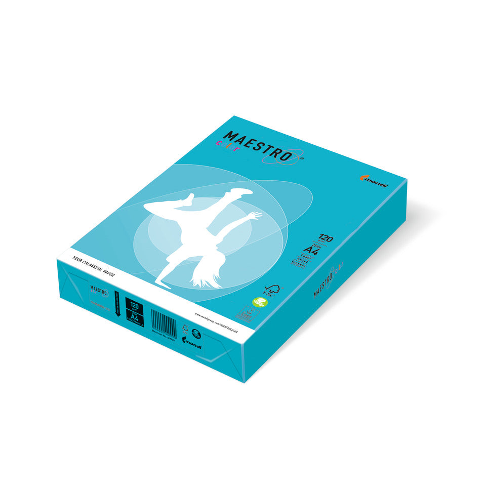 Kopierpapier Color Intensiv, A4, 120g/m², 250 Blatt, wasserblau MAESTRO COLOR 9417-AB48A12S