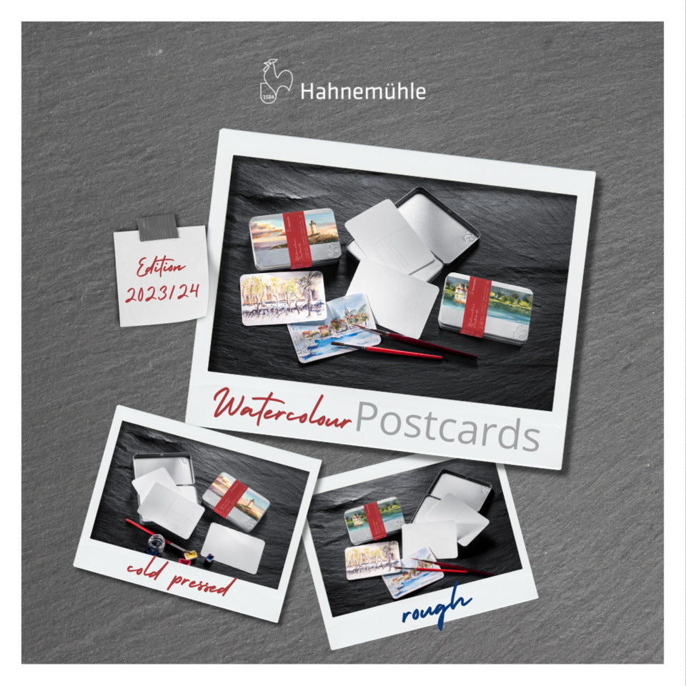 Aquarellpostkarten, A6, 230g/m², 30 Blatt, matt HAHNEMÜHLE 10650150 HAHNEMÜHLE 10650150 in Metallbox