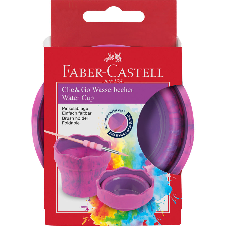 Wasserbecher Clic&Go, pink marble FABER CASTELL 181527