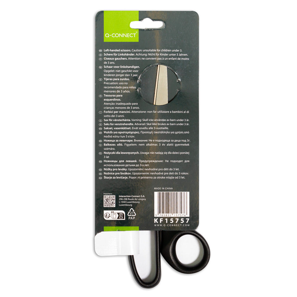 Universalschere, 21cm, Linkshänder, schwarz Q-CONNECT KF15757