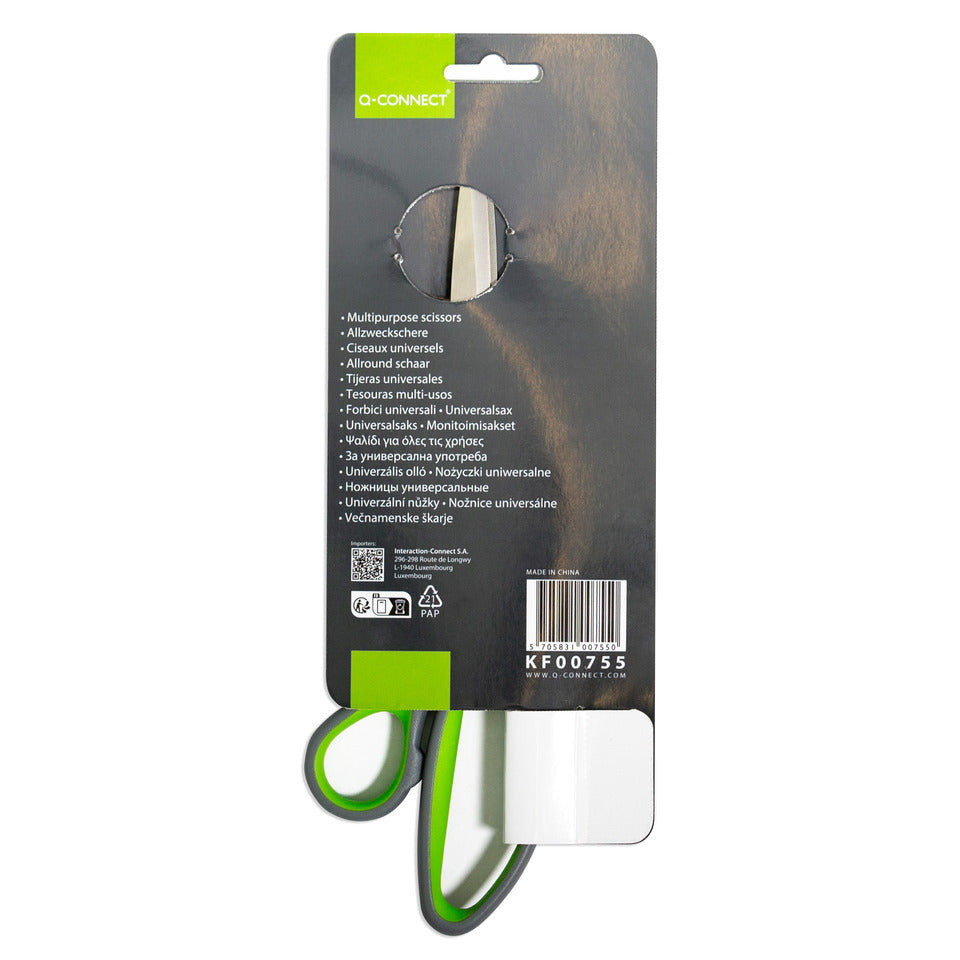 Schere 25,5cm grau/grün   Soft Grip Q-CONNECT KF00755 Q-CONNECT KF00755 Soft Grip