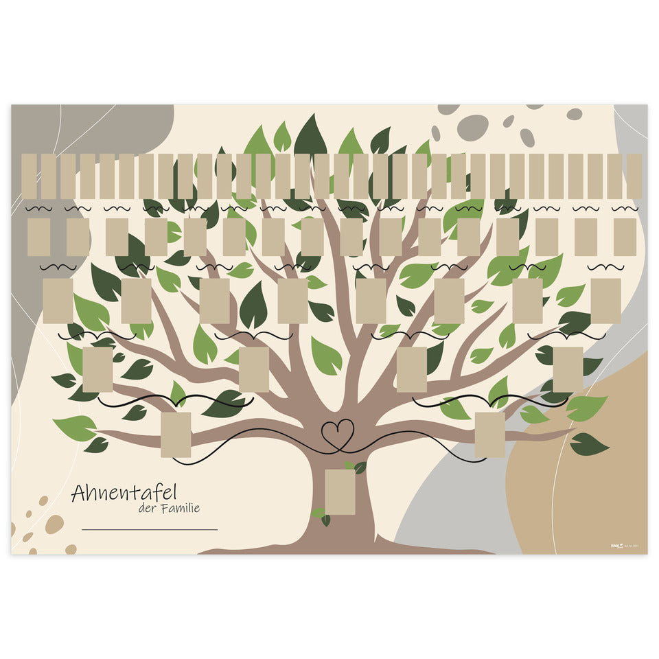Schmuck-Ahnentafel Illustrierter Baum für 6 Generationen, A1 RNK 2811 RNK 2811 für 6 Generationen