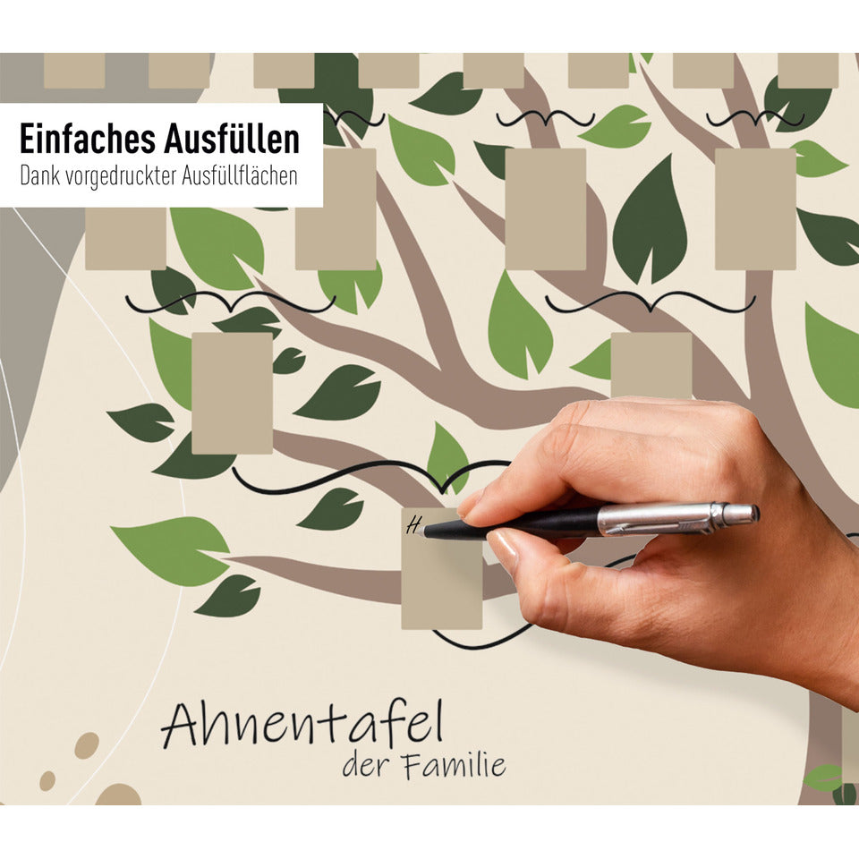 Schmuck-Ahnentafel Illustrierter Baum für 6 Generationen, A1 RNK 2811 RNK 2811 für 6 Generationen