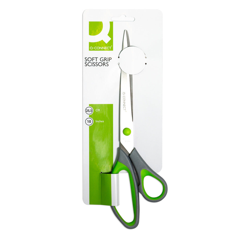 Schere 25,5cm grau/grün   Soft Grip Q-CONNECT KF00755 Q-CONNECT KF00755 Soft Grip