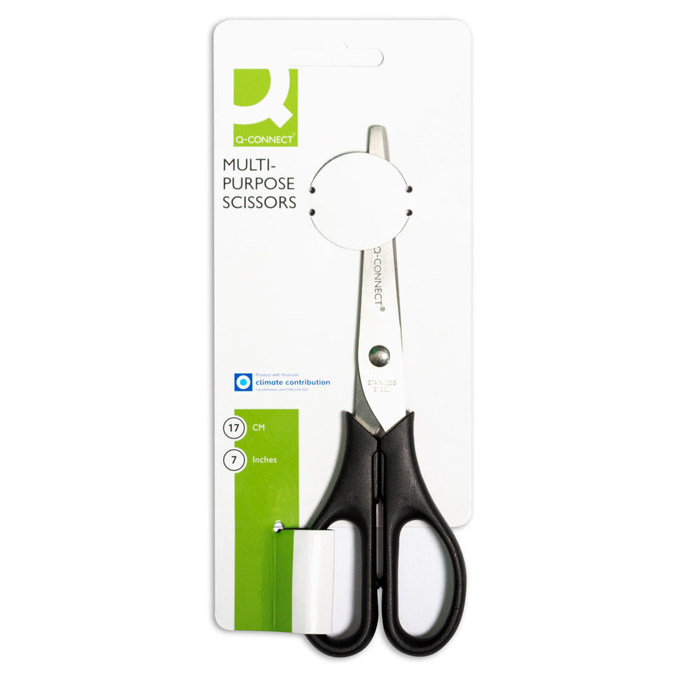 Schere, 17cm, rund, schwarz Q-CONNECT KF01228
