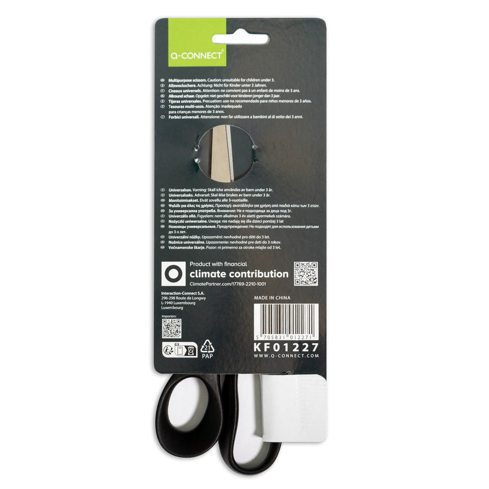 Schere, 21cm, rund, schwarz Q-CONNECT KF01227 Q-CONNECT KF01227 abgerundet