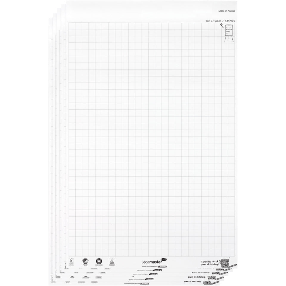 Flipchartblock, 65 x 98 cm, 5x 20 Blatt, kariert LEGAMASTER 7-157615 LEGAMASTER 7-157615 65x98cm