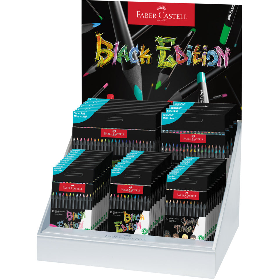 Thekendisplay Farbstift sortiert   Black Edition FABER CASTELL 116496
