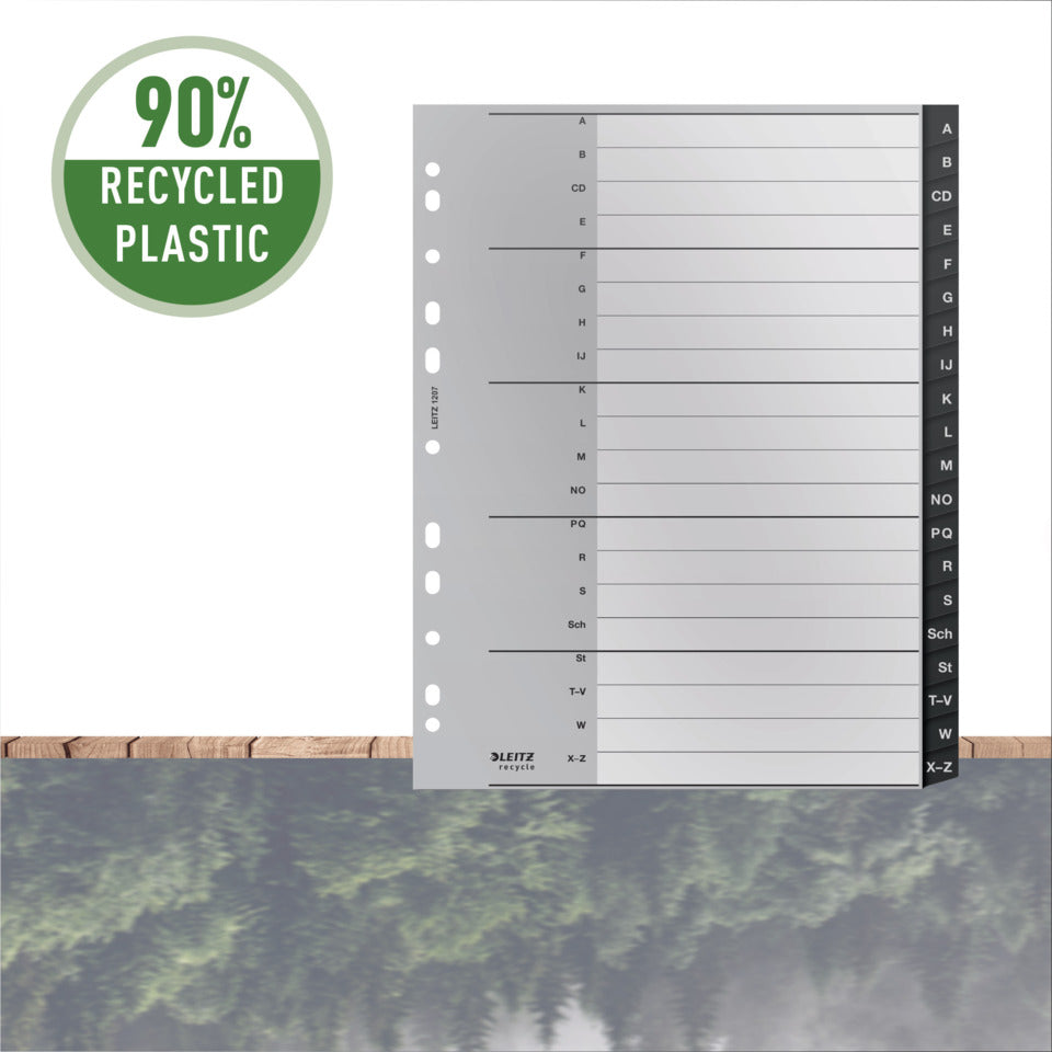 Plastikregister Recycle A-Z, A4 Maxi, PP, 20 Blatt, schwarz LEITZ 1207-00-00