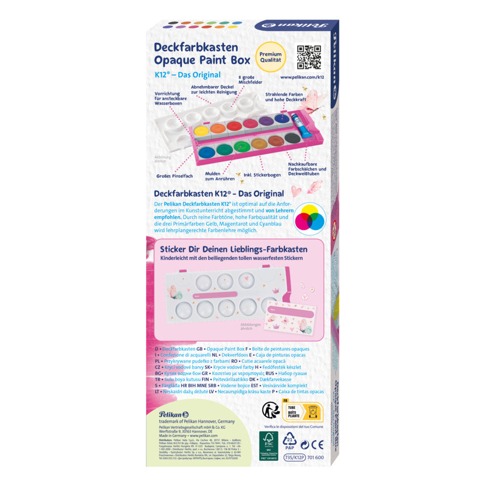 Farbkasten 12ST K12 pink/Glitzer PELIKAN 300008270 PELIKAN 300008270 701600 735K12P