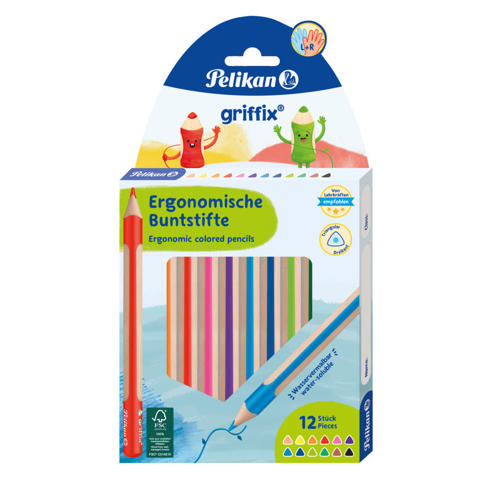 Farbstiftetui Griffix, 12 Stück, sortiert PELIKAN 400198414 PELIKAN 400198414 701525