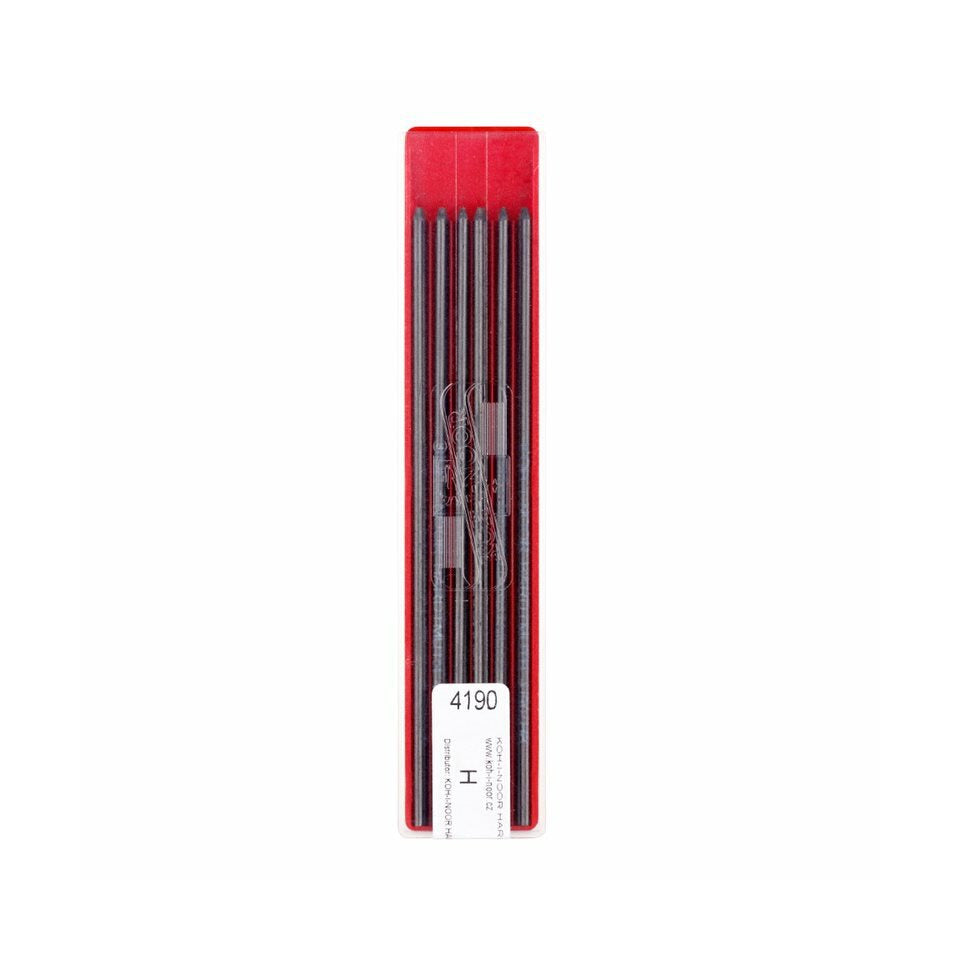 Minen - 2,0 x 120 mm Graphitminen - Gradation H, 12 Stück KOH-I-NOOR 4190-H