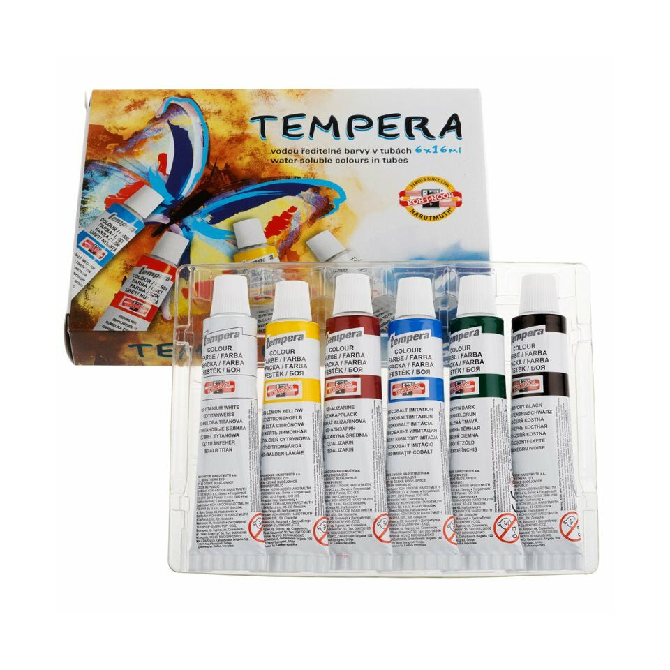 Temperafarben 6er Set Grundsortiment - 6 x 16 ml, sortiert KOH-I-NOOR 162547 KOH-I-NOOR 162547 Tube