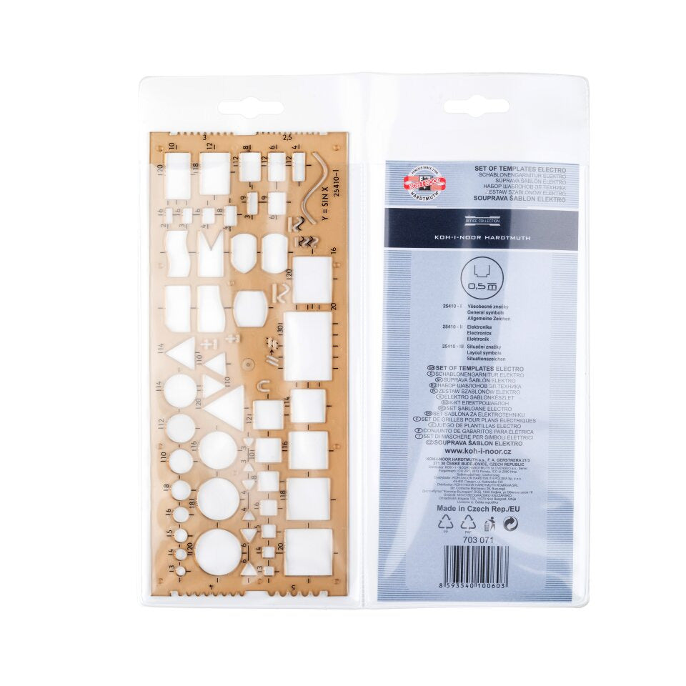 Schablone - Elektoschablone 3er Satz KOH-I-NOOR 703071