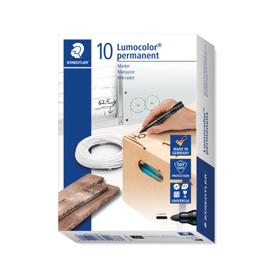 Permanentmarker Lumocolor®, Rundspitze, nachfüllbar, 2mm, schwarz STAEDTLER 352-9 STAEDTLER 352-9 Rundsp. 2mm