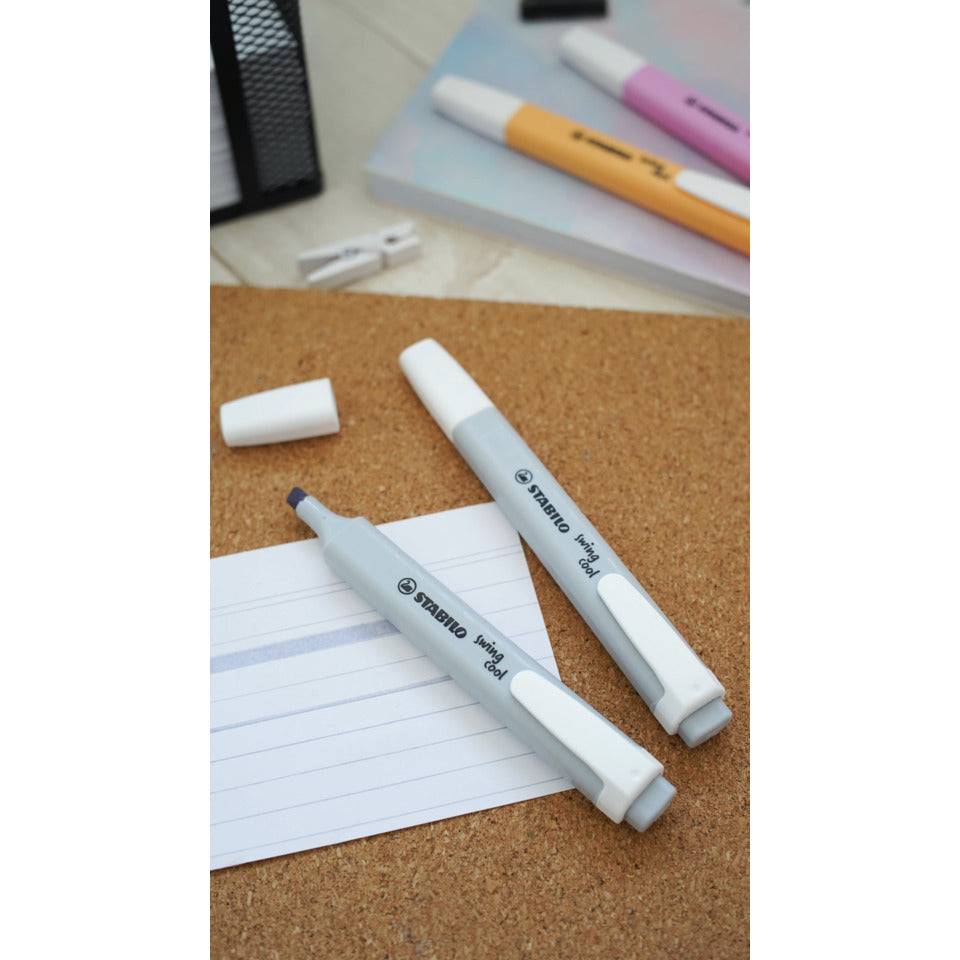 Textmarker swing® cool Pastel, 1-4mm, seidengrau STABILO 275/194-8 STABILO 275/194-8 Swing Cool Pastell