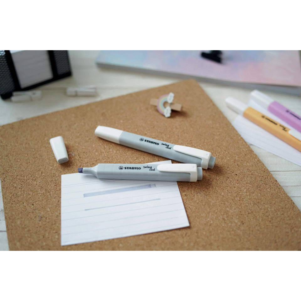 Textmarker swing® cool Pastel, 1-4mm, seidengrau STABILO 275/194-8 STABILO 275/194-8 Swing Cool Pastell