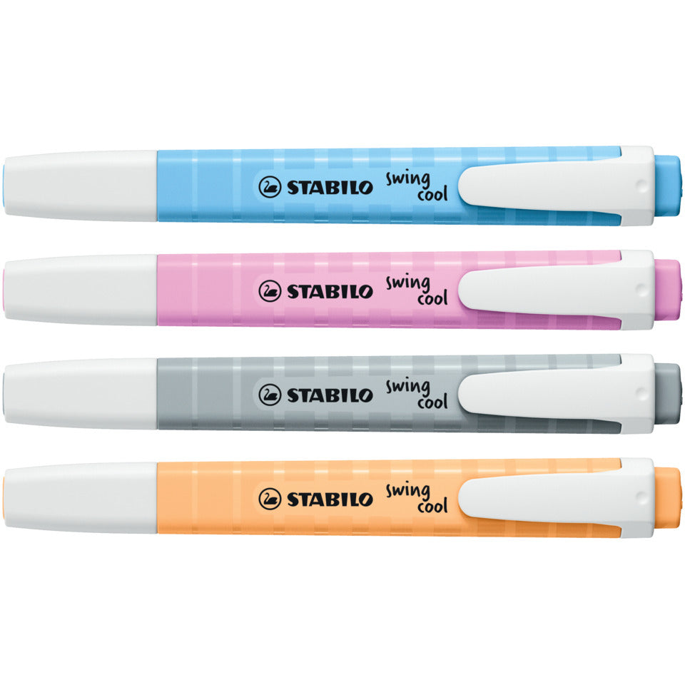 Textmarker swing® cool Pastel Etui, 1-4mm, 4 Stück, sortiert STABILO 275/4-08-2 STABILO 275/4-08-2 Swing Cool