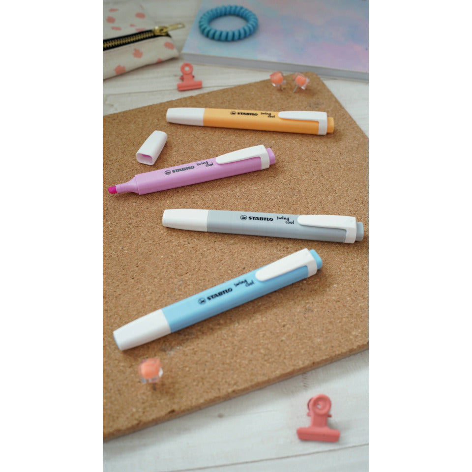 Textmarker swing® cool Pastel Etui, 1-4mm, 4 Stück, sortiert STABILO 275/4-08-2 STABILO 275/4-08-2 Swing Cool