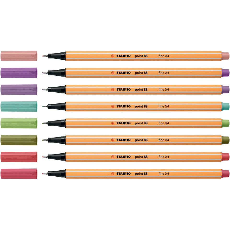 Fineliner point 88® Etui, 0,4 mm, Kartonetui mit 8 Stiften STABILO 88/8-04