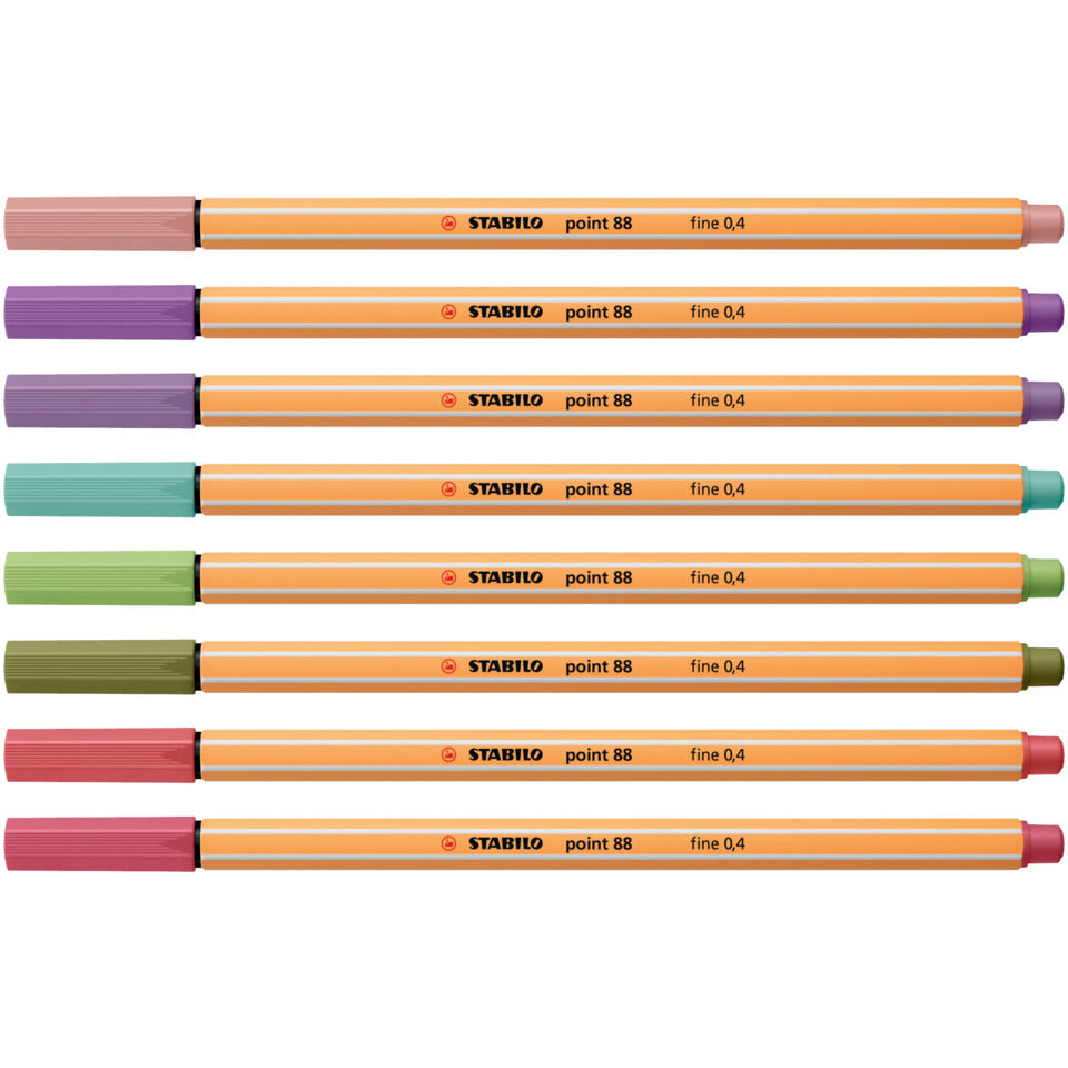 Fineliner point 88® Etui, 0,4 mm, Kartonetui mit 8 Stiften STABILO 88/8-04