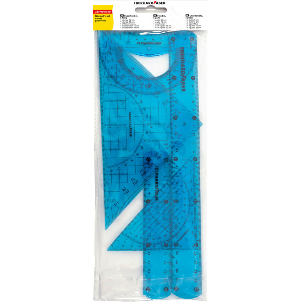 Plastiklineal 37,3cm 5-teilig blau EBERHARD FABER 570010