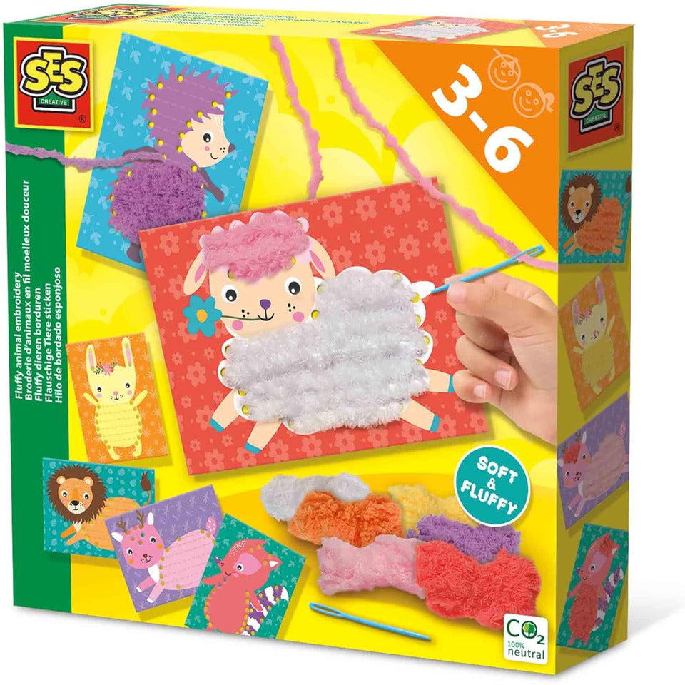 Bastelset Flauschige Tiere sticken SES CREATIVE 14043