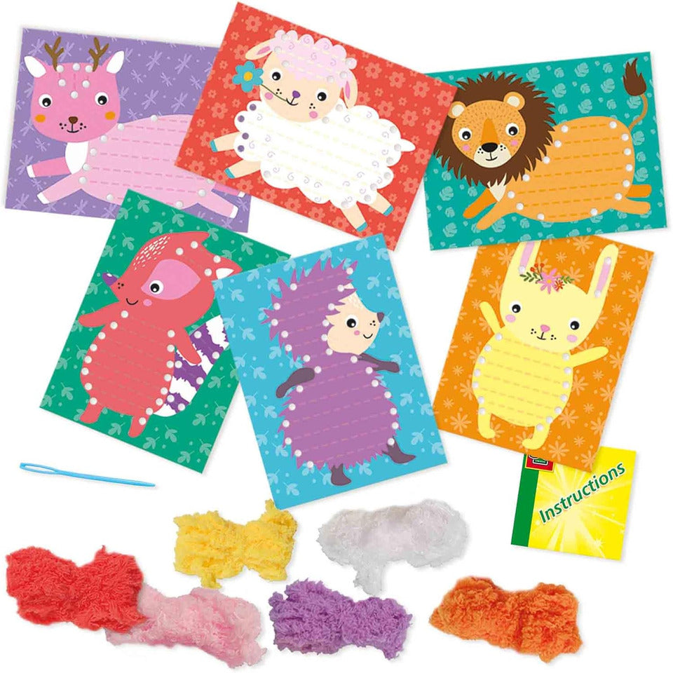 Bastelset Flauschige Tiere sticken SES CREATIVE 14043