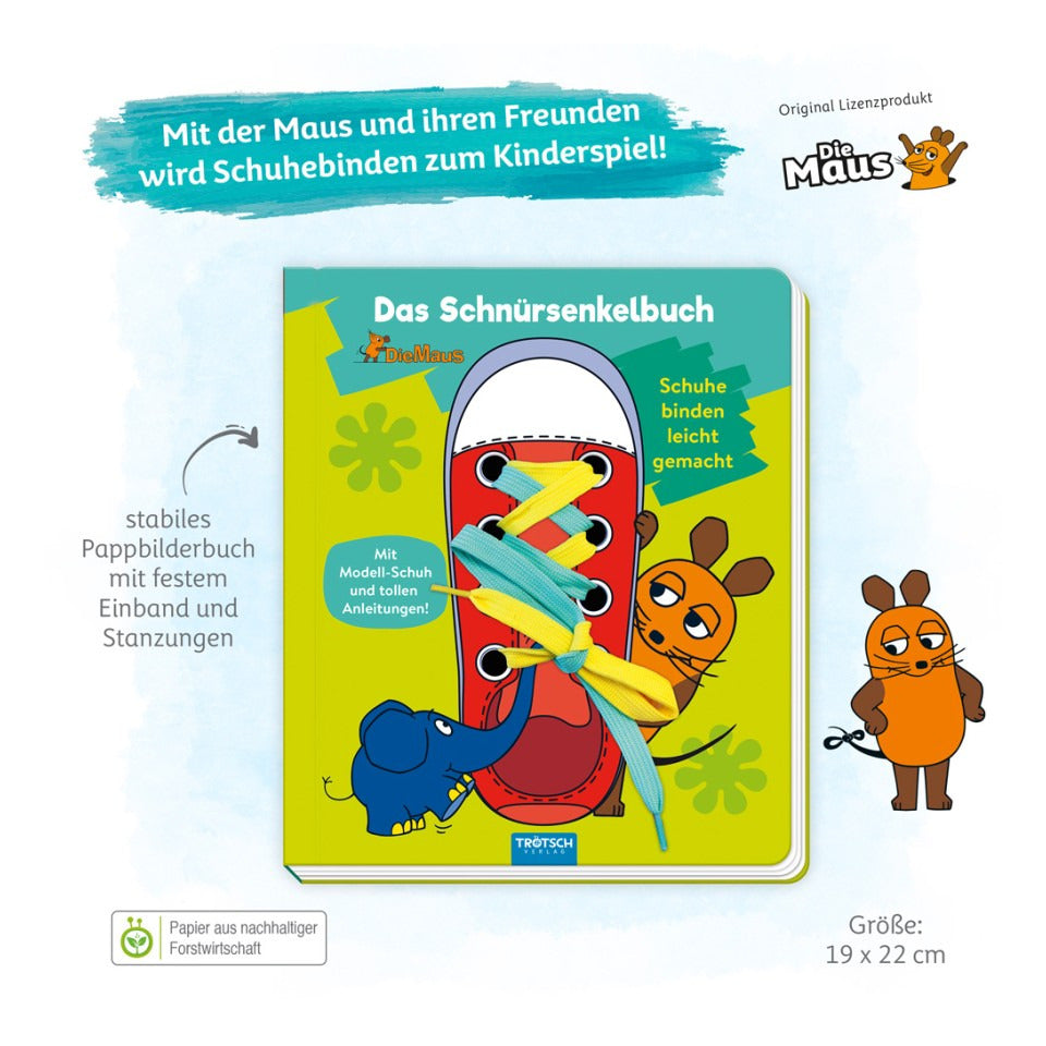 Bilderbuch Schnürsenkel-Buch - Die Maus TRÖTSCH 52352 TRÖTSCH 52352 Die Maus
