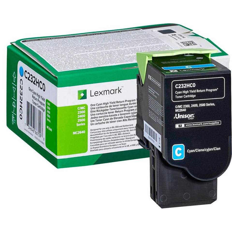 Lasertoner Return, 2.300 Seiten, cyan LEXMARK C232HC0