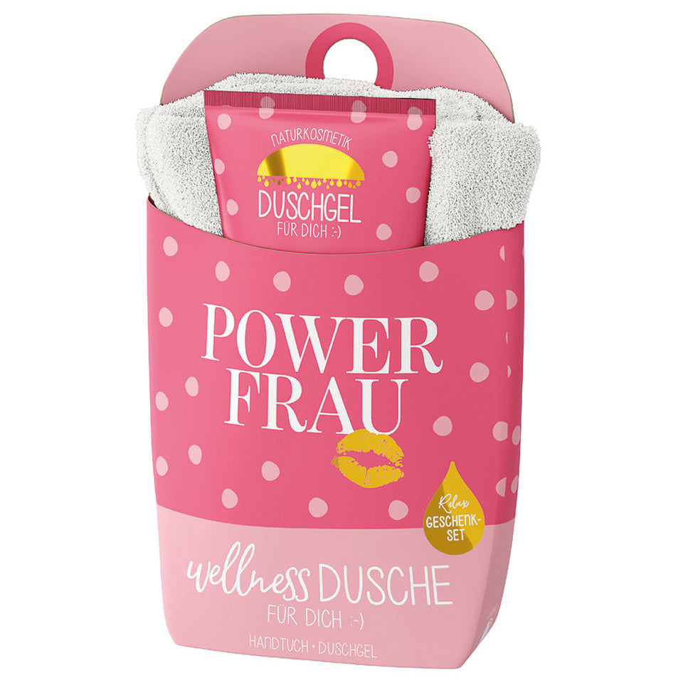 Duschgel + Handtuch Powerfrau, 200ml FÜR DICH 108712