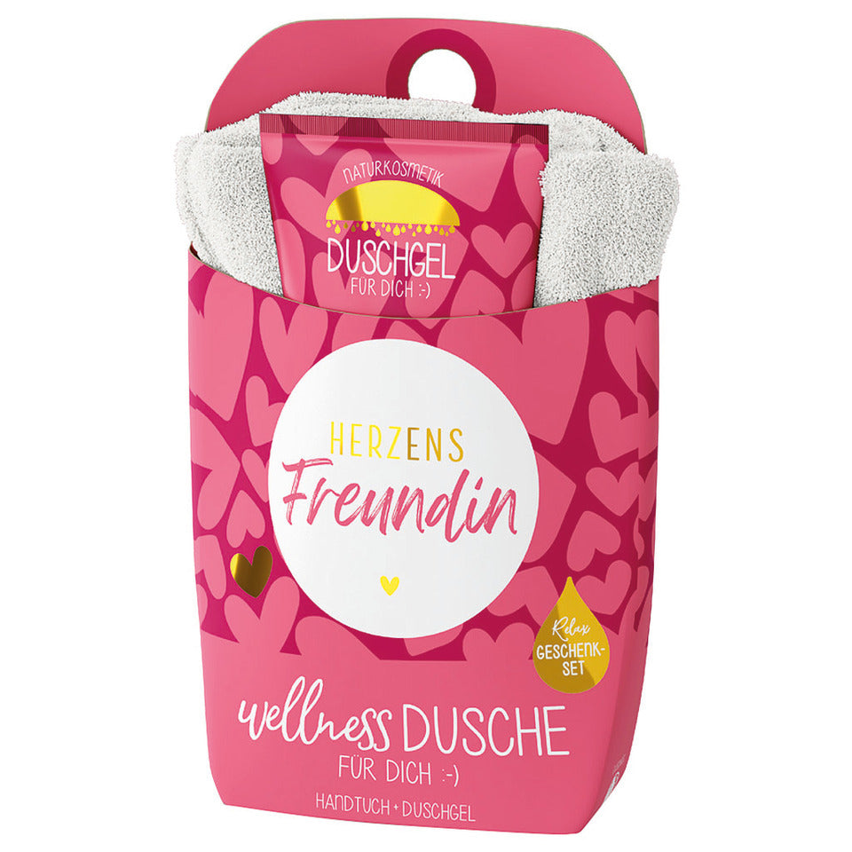 Duschgel + Handtuch Herzensfreundin, 200ml FÜR DICH 108714