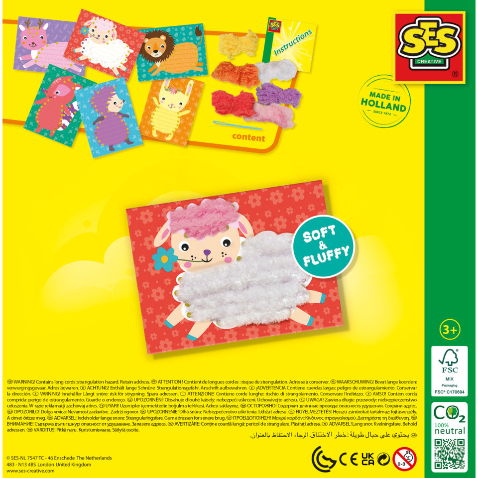 Bastelset Flauschige Tiere sticken SES CREATIVE 14043