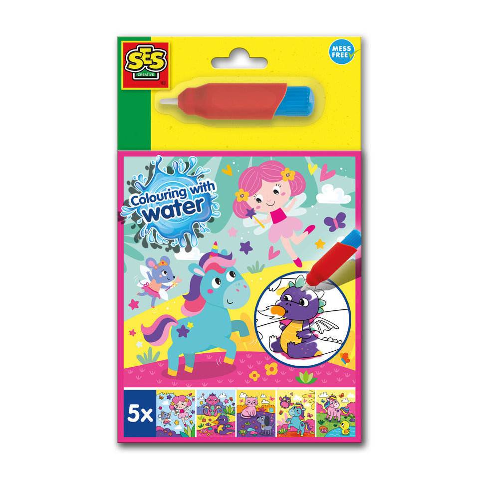 Malbuch Malen mit Wasser Fantasie inklusive Wasserstift SES CREATIVE 00133 SES Creative 00133 mit Wasserstift