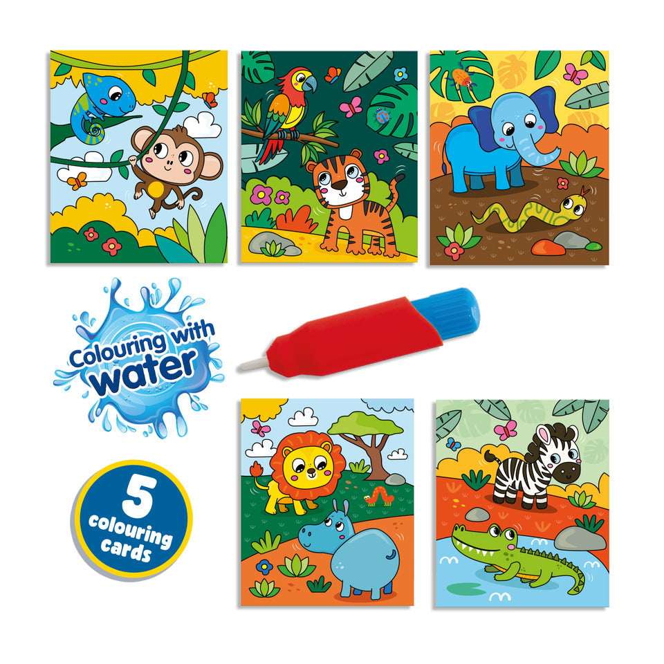 Bastelset Malen mit Wasser Safari inklusive Wasserstift SES CREATIVE 00131 SES Creative 00131 mit Wasserstift