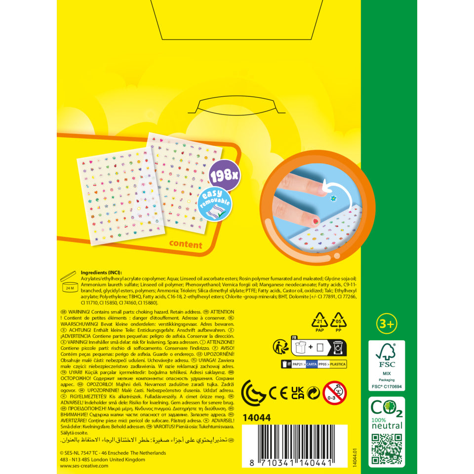 Fingernagelsticker, 198 Stück, sortiert SES CREATIVE 14044