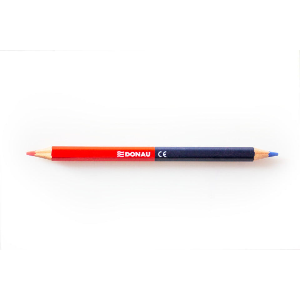 Farbstift-Silbenstift Jumbo Dickkern, Blister, rot/blau DONAU 3811101-04