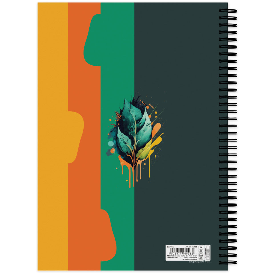 Spiral-Notizbuch Leaves, A4, 70g/m², 100 Blatt, 4 Lineaturen, sortiert RNK 46828 RNK 46828 mit fbg.Rändern