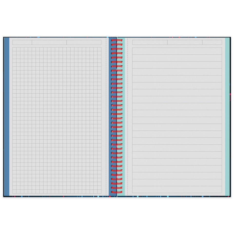 Spiral-Notizbuch Network, A4, 70g/m², 100 Blatt, 4 Lineaturen, sortiert RNK 46830 RNK 46830 mit fbg.Rändern
