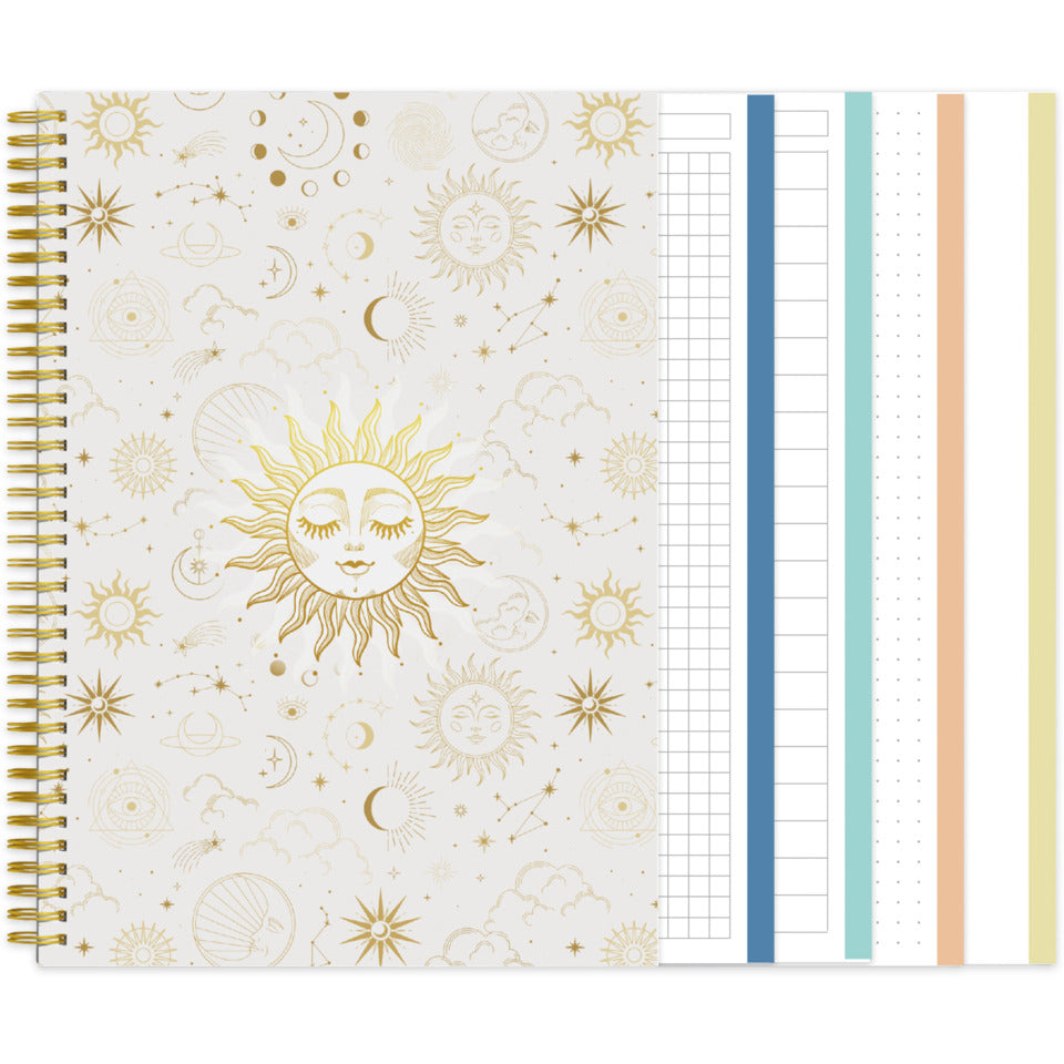 Spiral-Notizbuch Sun, A4, 70g/m², 100 Blatt, 4 Lineaturen, sortiert  ~ RNK 46831 RNK 46831 mit fbg.Rändern