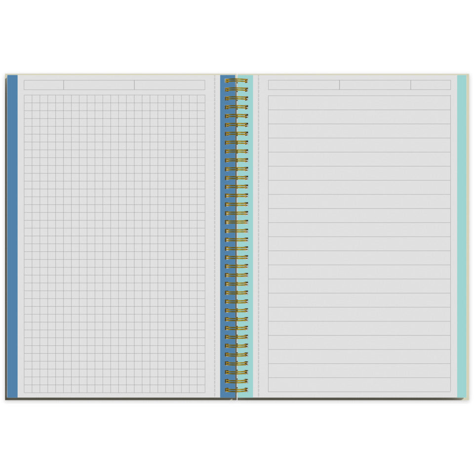 Spiral-Notizbuch Sun, A4, 70g/m², 100 Blatt, 4 Lineaturen, sortiert  ~ RNK 46831 RNK 46831 mit fbg.Rändern