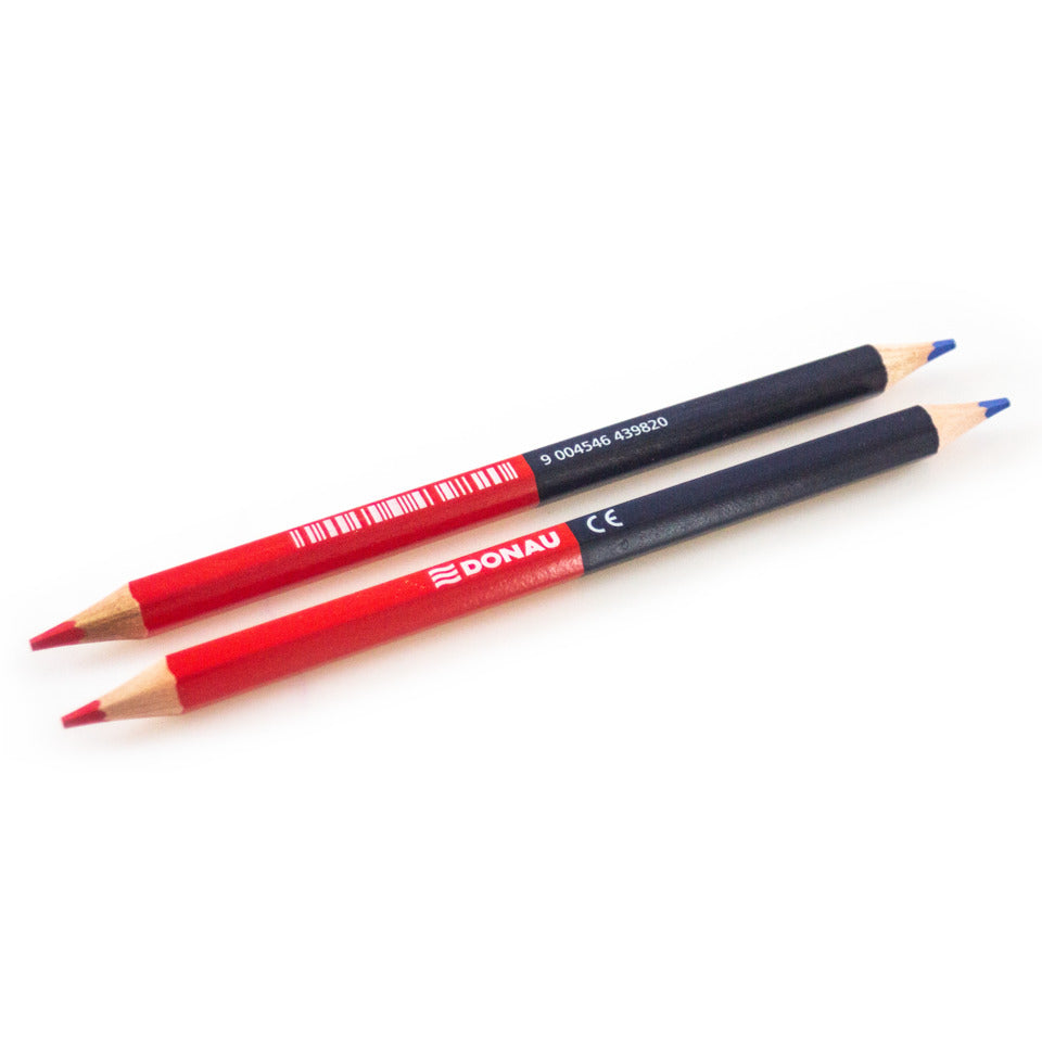 Farbstift-Silbenstift Jumbo Dickkern, Blister, rot/blau DONAU 3811101-04
