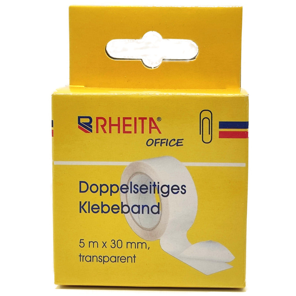 Doppelklebeband, 5m x 30mm, transparent RHEITA 10054-7