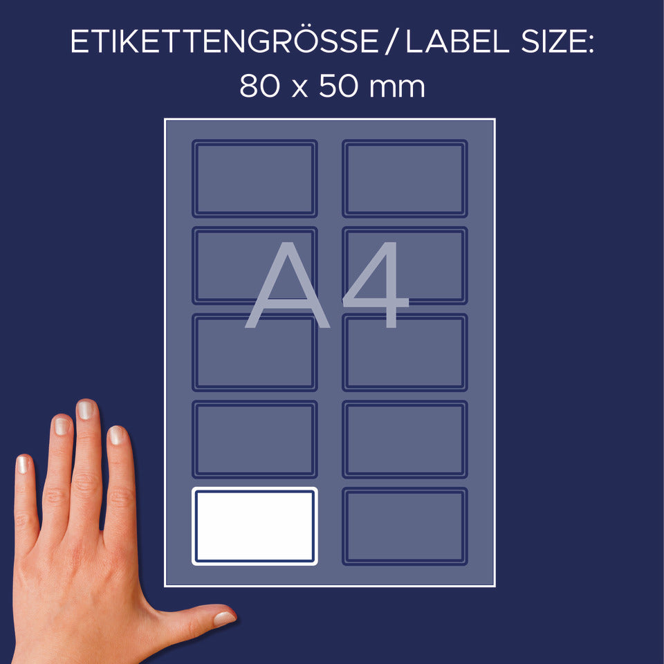 Namensetiketten, 80x50mm, 200 Stück, weiß/blau AVERY ZWECKFORM L4787-20 ZWECKFORM L4787-20  200St