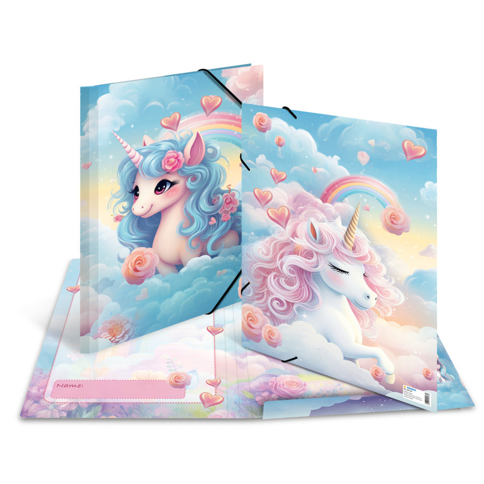 Sammelmappe Happy Unicorns, A3, Karton, bunt HERMA 20138